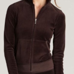 Brown Velour Juicy Couture Zip Up Jacket